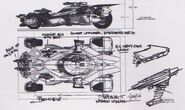 Sketch of Batmobile upgrades for Justice League