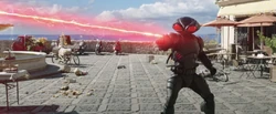 Black Manta harpooning Aquaman