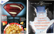 The back of the Superman/Batman cereal boxes