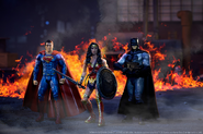 Action figure recreation of Superman, Wonder Woman and Batman