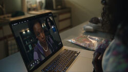 Amanda Waller talks with her  in a call.