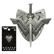 Pin Monogram WW Sword Shield Pewter Lapel Pin