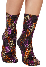Spirit Halloween Harley Quinn sequin socks