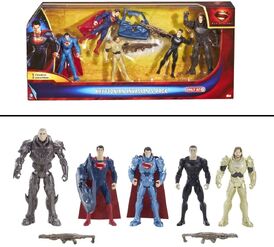 Target exclusive 5-pack (Superman with car door, Superman with blue armor, Jor-El with Kryptonian plasma rifle, General Zod with plasma rifle, and Nam-Ek)