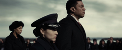 Swanwick en el funeral de Superman