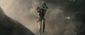 Wonder Woman confrontando a Doomsday
