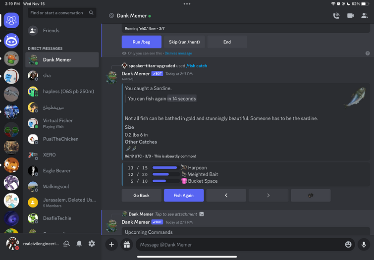 Dank Memer (Discord Bot) on X: WHY PLS SEARCH AND BEG NO WORK