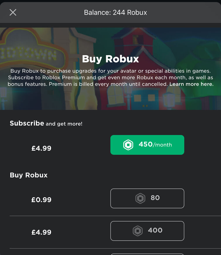 Tried Buying Roblox Premium For Five Pounds Fandom - how much is 400 robux in pounds