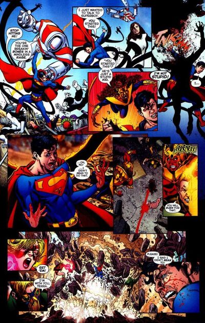 Superboy não tem controle de seus poderes e pode acidentalmente matar seres humanos.