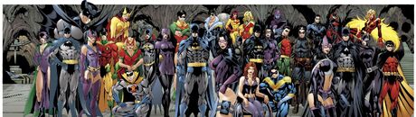 A Bat-Família, combinando diversas encarnações juntas.