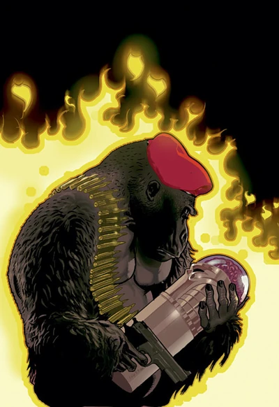  precisa ser carregado para todo canto por seu assistente gorila, 