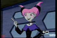 Jinx voiced by Tara Strong in Teen Titans.