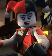 Harley Quinn voiced by Tara Strong in the LEGO DC Comics Super Heroes films.