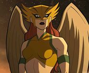 Shayera Hol voiced by Jamie Gray Hyder in the Tomorrowverse films.
