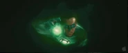 Green Lantern flying.
