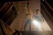 Jonathan and Clark in the barn.