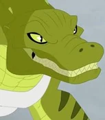 Killer Croc voiced by Fred Tatasciore in the DC Super Hero Girls original universe.