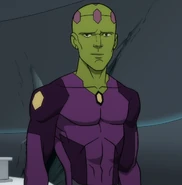 Brainiac 5 voiced by Harry Shum, Jr. in the Tomorrowverse films.