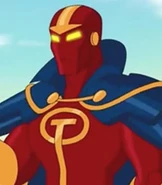 Red Tornado voiced by Maurice LaMarche in the DC Super Hero Girls original universe.