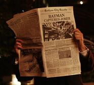 Newspaper read by Alexander Knox.