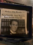 Unused newspaper featuring Michael Keaton's Bruce Wayne
