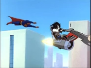Superman follows Lobo.
