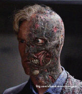 Concept art of Aaron Eckhart as Two Face.