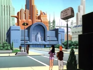 Metropolis when Supergirl arrives.