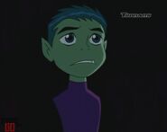 Beast Boy says good-bye to Terra.