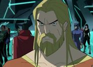 Aquaman (Earth-146) voiced by Liam McIntyre in Justice League: Crisis on Infinite Earths Part One.