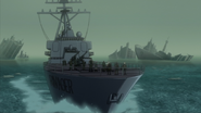 Ravager the ship captained by Deathstroke in Justice League: The Flashpoint Paradox.
