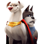 Krypto the Superdog voiced by Dwayne Johnson in DC League of Super-Pets.