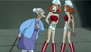 Harley Quinn yelling at her granddaughters, Delia and Deidre.
