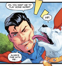 Superman licks Krypto