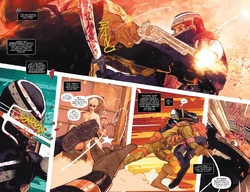 Saber faces off against  before getting killed