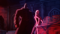 Frankenstein threatens his father