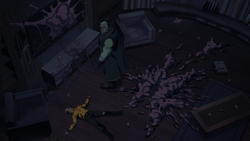 Clayface after being electrocuted
