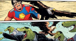Eagly launches an attack on the Nazi Lizards
