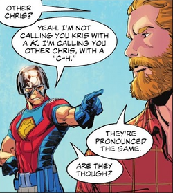 Kris argues with Peacemaker