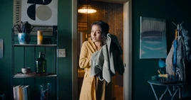 Saunders at her apartment