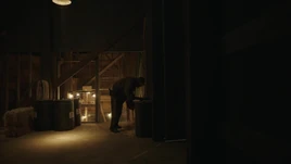 Economos leaves the helmet in the barn