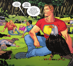 Smith and his fellow passengers wake up in the woods following the plane hijacking