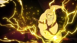  attacks the  with his electrokinesis