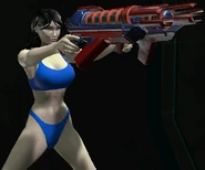 A player wielding Power-Infused SMG-97s