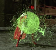 The effect of a toxic barrel on a player.