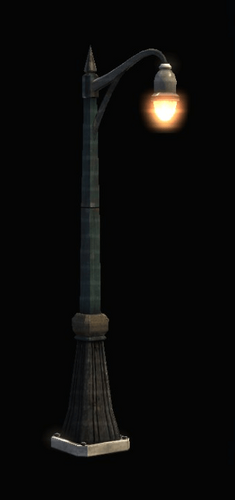 Flickering store lamp post