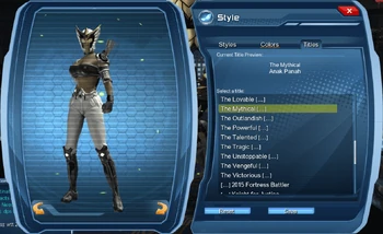 Titles Section in the Style Menu