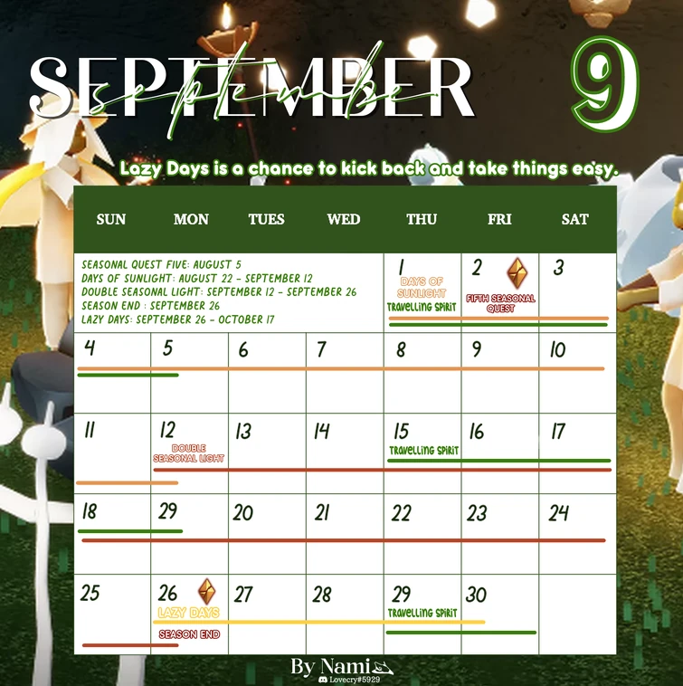2022 September Event Calendar Fandom