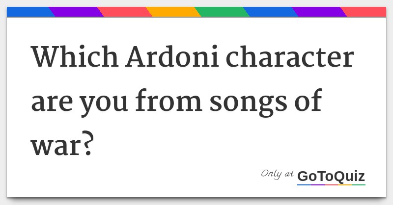 Which Ardoni Characters Are You Fandom