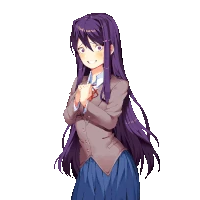 Yuri apuñalándose a sí misma (Final de Yuri).